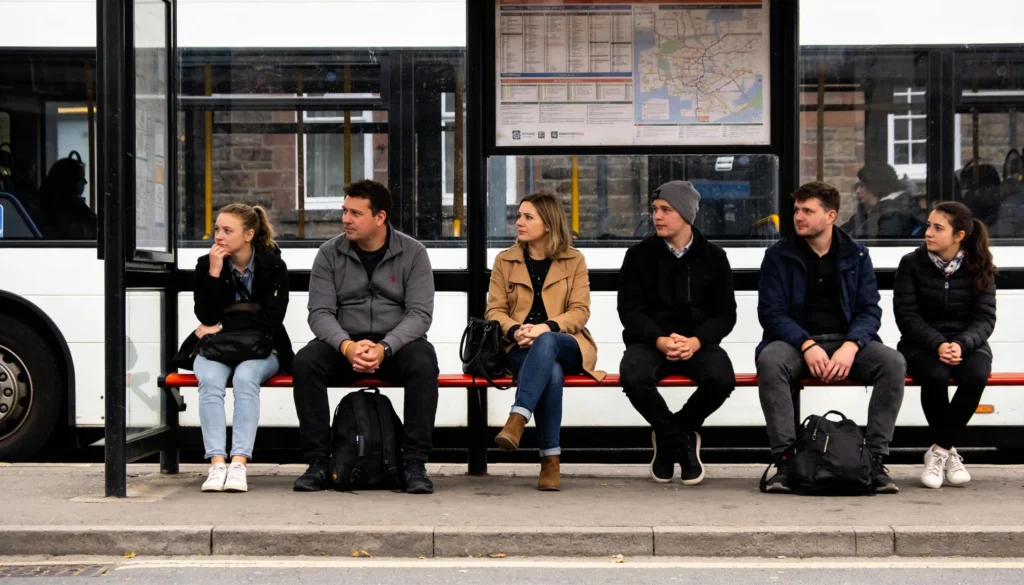 People walking away after a quiet travel moment