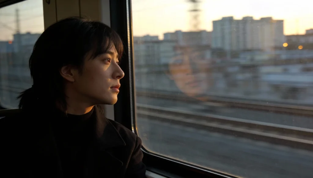 Quiet moment of reflection during travel