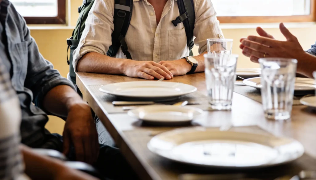 Shared home cooked meal during cultural travel