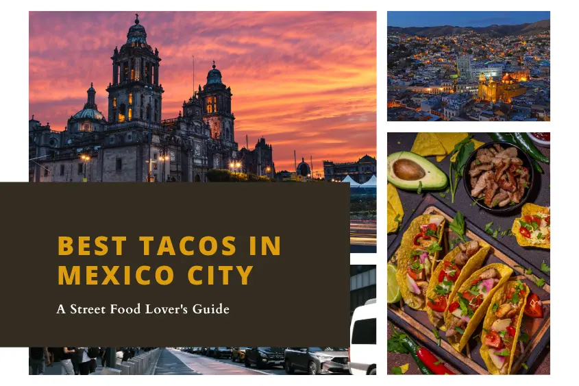 Best tacos in Mexico City served on a street food stand at night