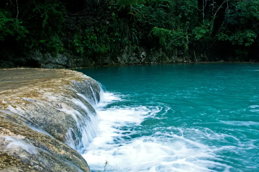 Crystal clear natural pools at Semuc Champey Guatemala hidden gem beach
