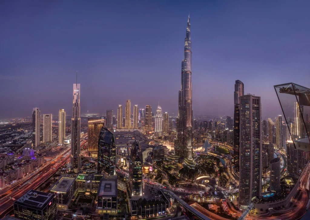 Burj Khalifa towering over the Dubai skyline