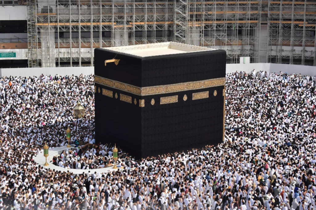 Masjid al-Haram and the Kaaba in Mecca, Saudi Arabia